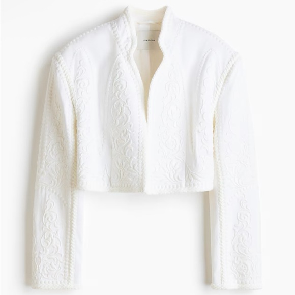 H&M STUDIO COLLECTION SPRING 2026
LINEN-BLEND BOLERO WHITE JACKET - Picture 2 of 10